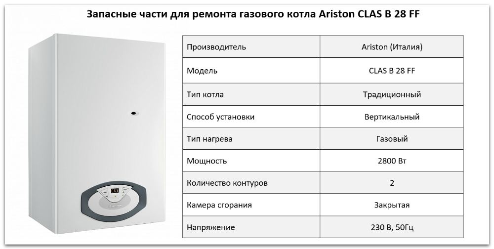 Купить запчасти Ariston CLAS B 28 FF в Новокузнецке