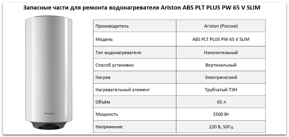 Купить запчасти Ariston ABS PLT PLUS PW 65 V SLIM в Новокузнецке